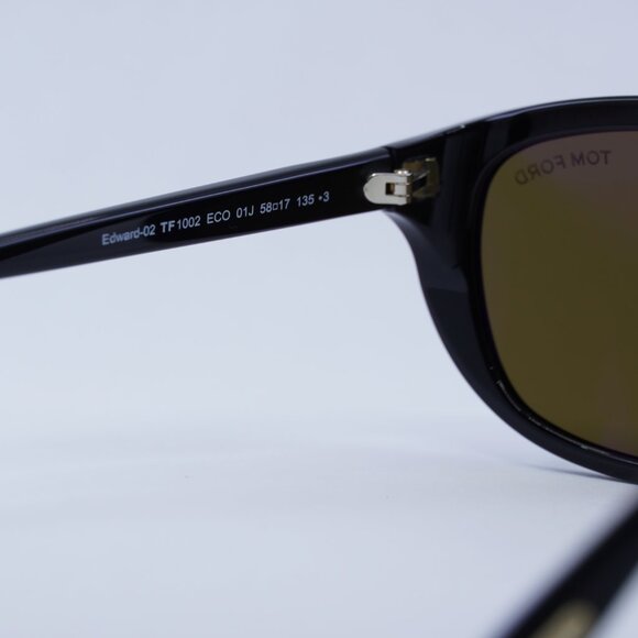 🕶️ New Tom Ford Edward02 FT1002 01J Sunglasses - Black Frame, Roviex Lenses - Picture 8 of 11